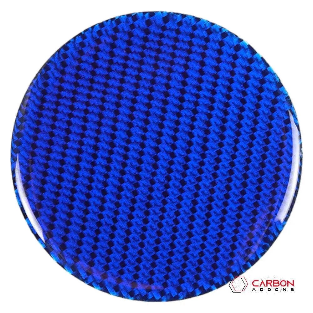 CARBON FIBER PUSH START BUTTON COVER WITH LIGHT CUT OUT (BLACK/RED/BLUE) for 201