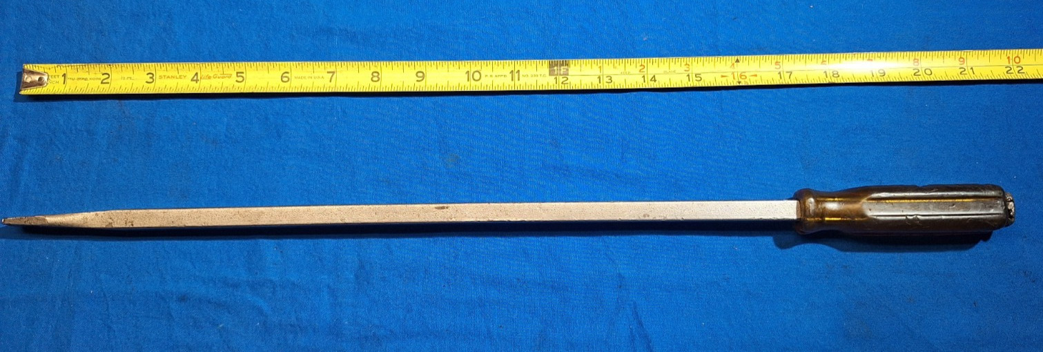 Vintage Mac Tools PL18 red and yellow handle striking pry bar 21″ long