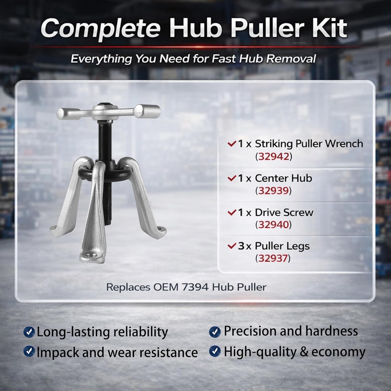 7394 Universal Hub Puller Wheel Hub Removal Tool Replace For OTC 7394 Large Size