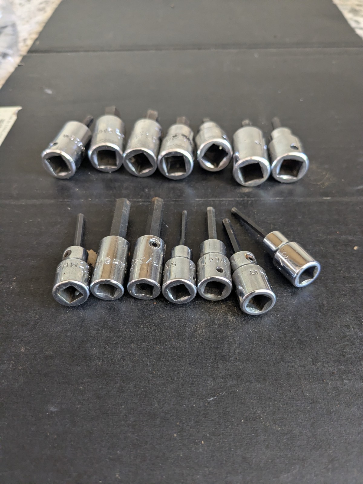14 MAC Tools Hex Head Sockets Mixed Lot SAE MM 3/8″ & 1/4″ Drive USA Made Tools