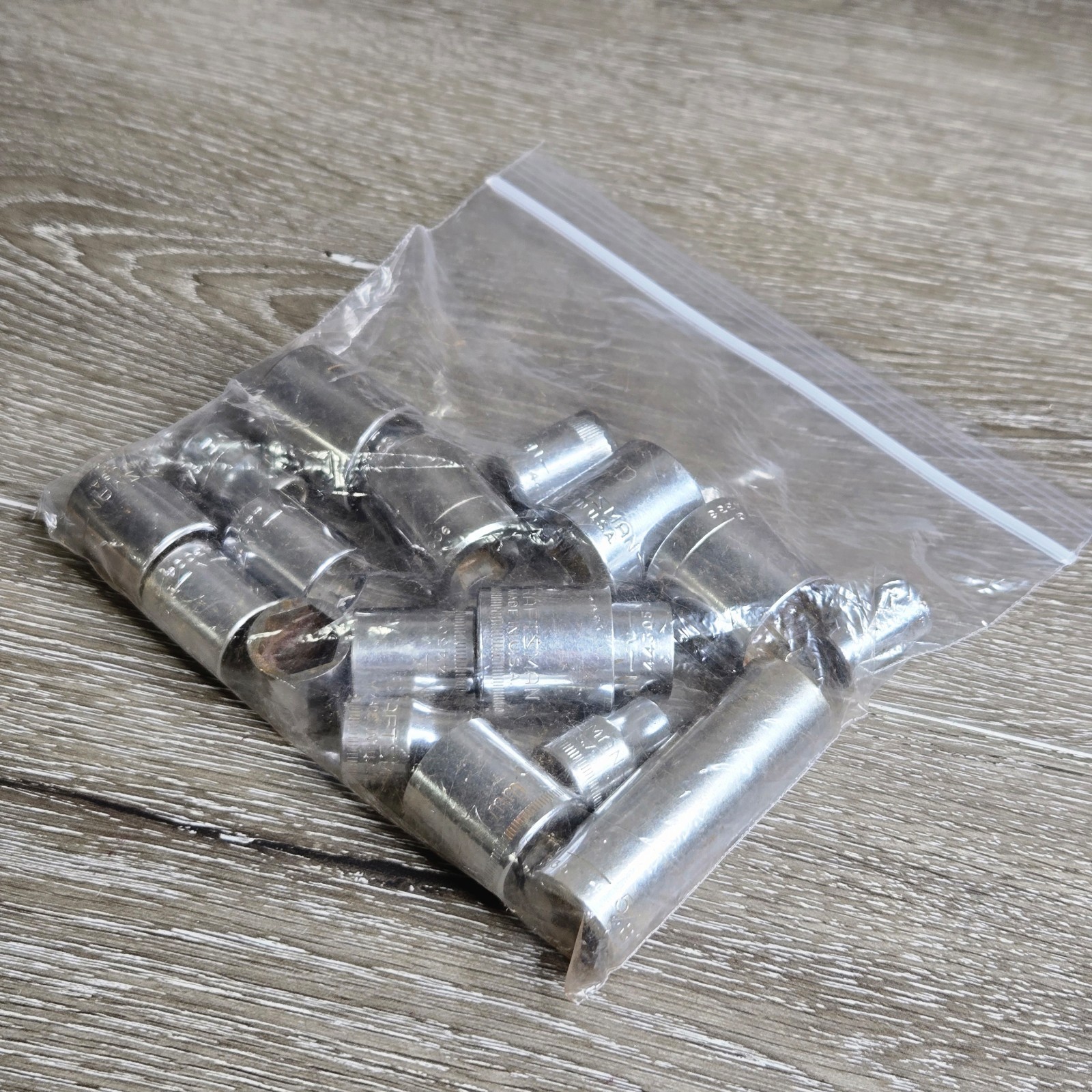 20 Craftsman Mixed Socket Lot, Assorted Sizes, SAE & Metric, Chrome Finish
