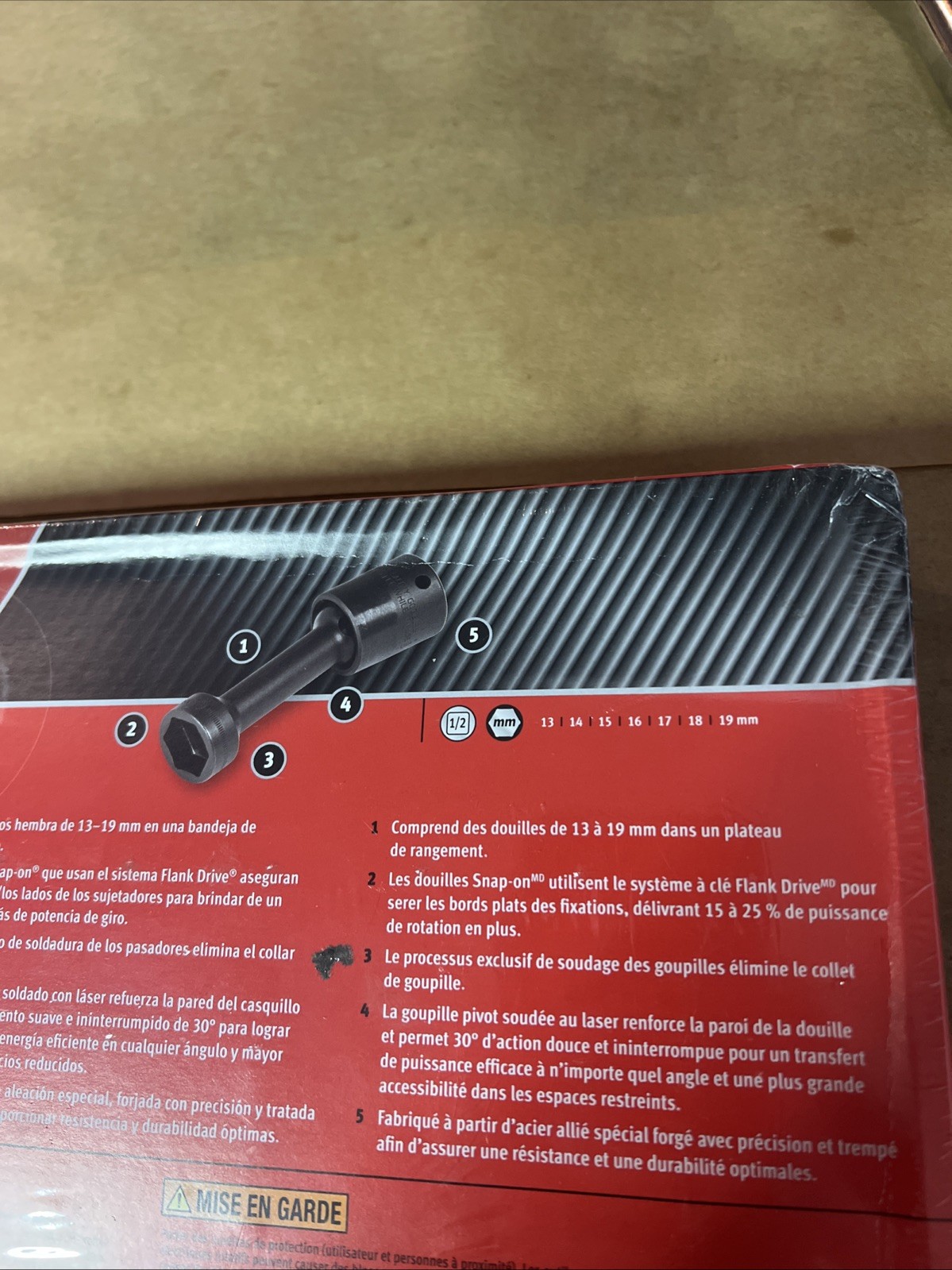 Snap-On 307RIPLMS Long Reach Metric Low Pro swivel Impact Socket Set Metric