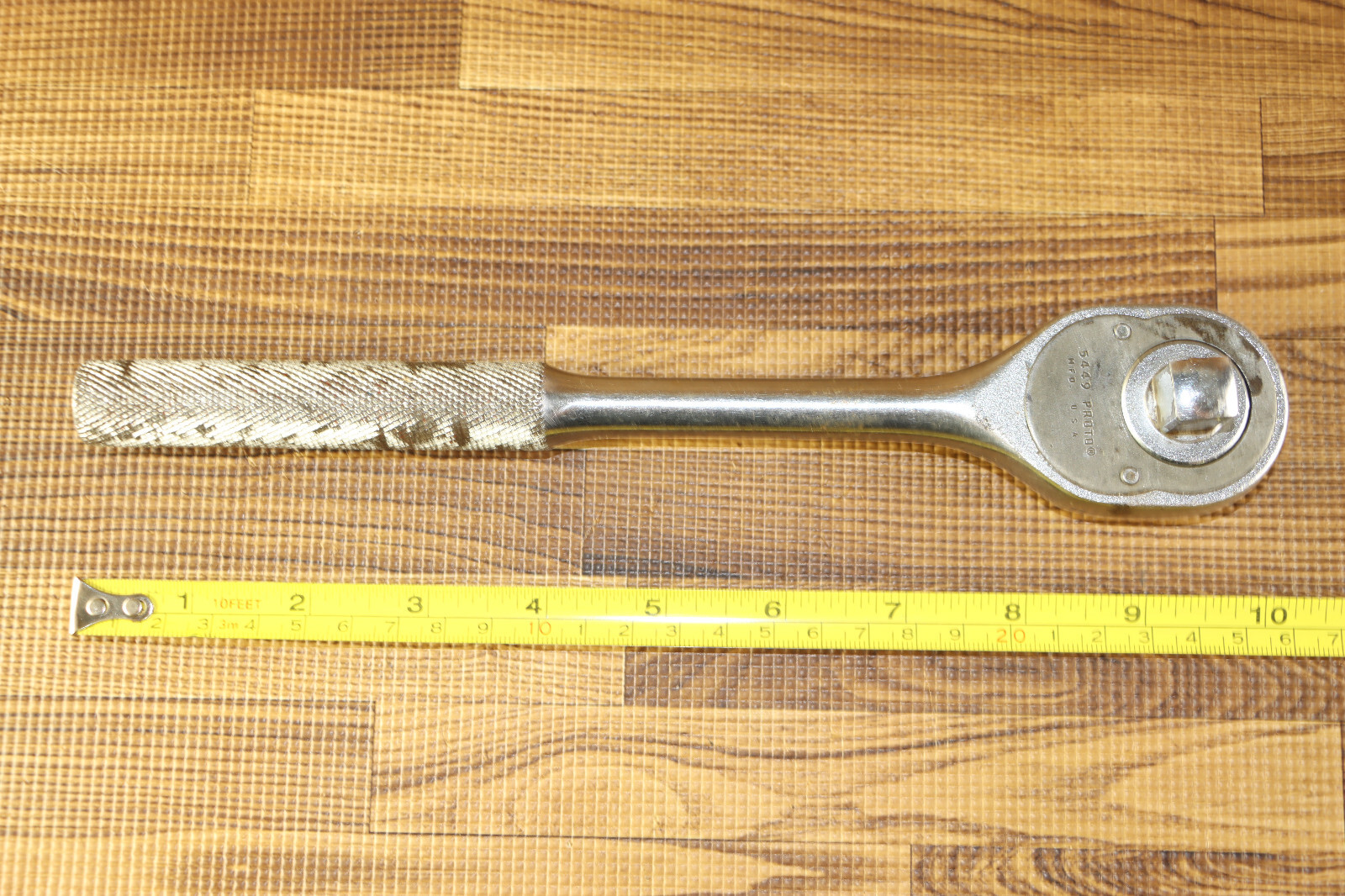 Proto 5449 10″ Pear Head 1/2″ Drive Standard Ratchet Knurled Handle USA