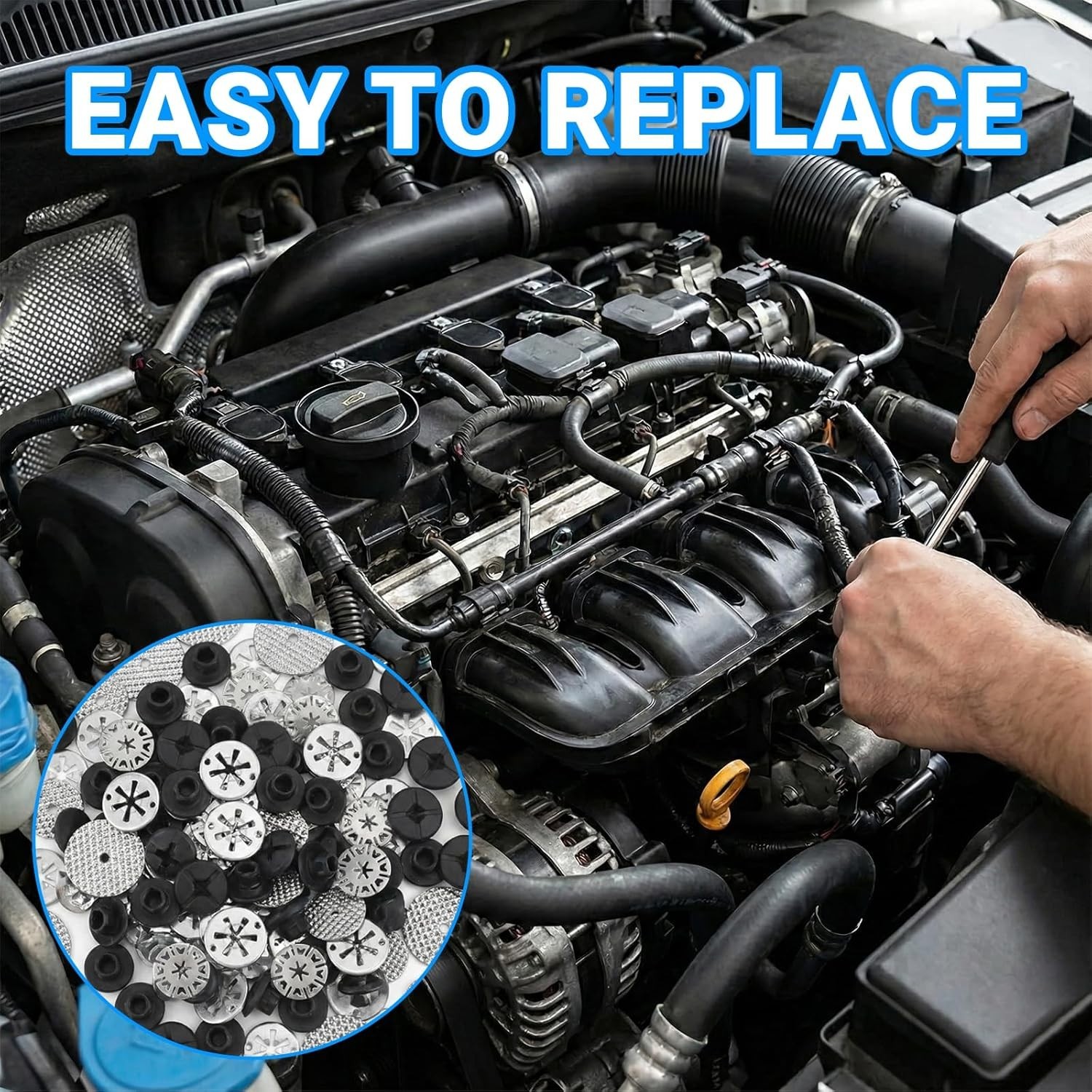 35-Pcs Exhaust Heat Shield Repair Kit – Durable Manganese Steel for Cars