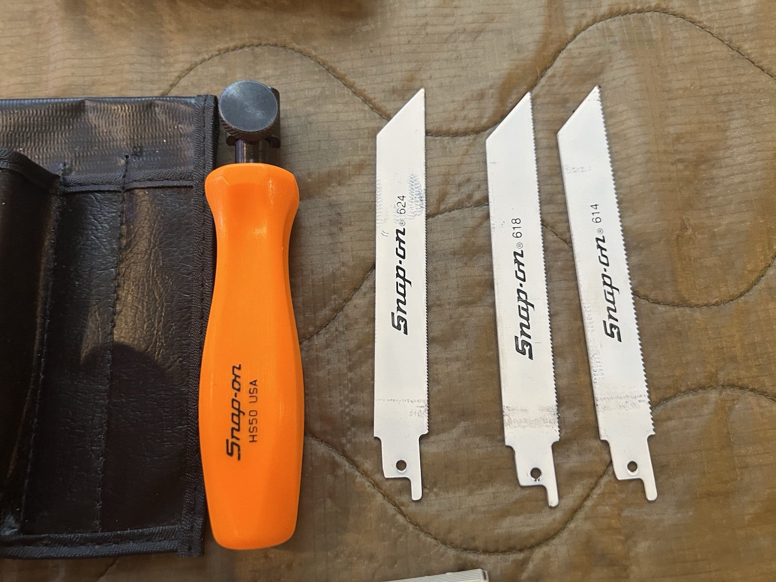 Vintage Snap-on HS50 Hand saw Set – old logo Orange – Schrade Old Timer 340 T