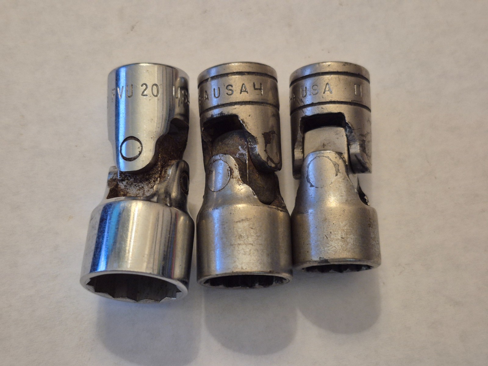 Snap-On 3/8″ Drive Universal Swivel Sockets (3), 1/2″, 9/16″, 5/8″ 12-Point USA