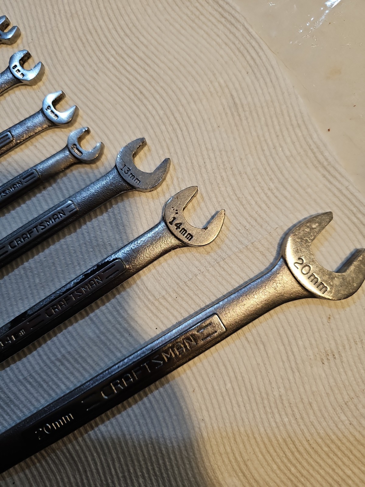 Vintage Craftsman USA -VV- Metric Wrench Lot 6mm 8mm 9mm 13mm 14mm 20mm 9-Pc