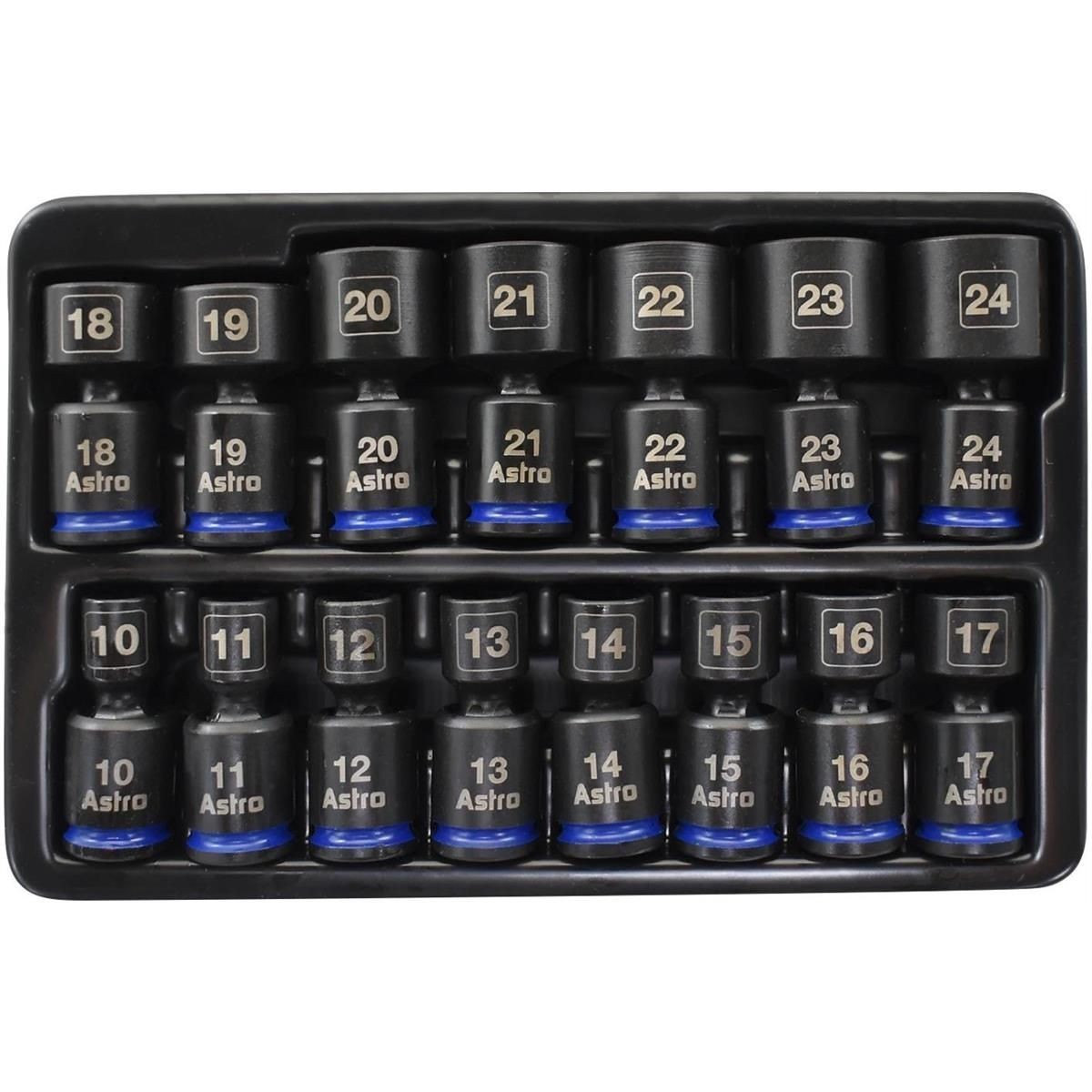 Astro Pneumatic 78315 15pc 3/8″ Drive Metric Pinless Universal Impact Set