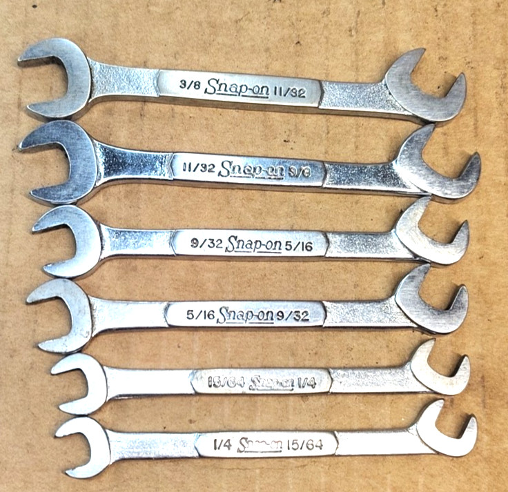 7pc Snap-On Tools Angled Wrench, Ignition, Distributor SET 13/64-3/8