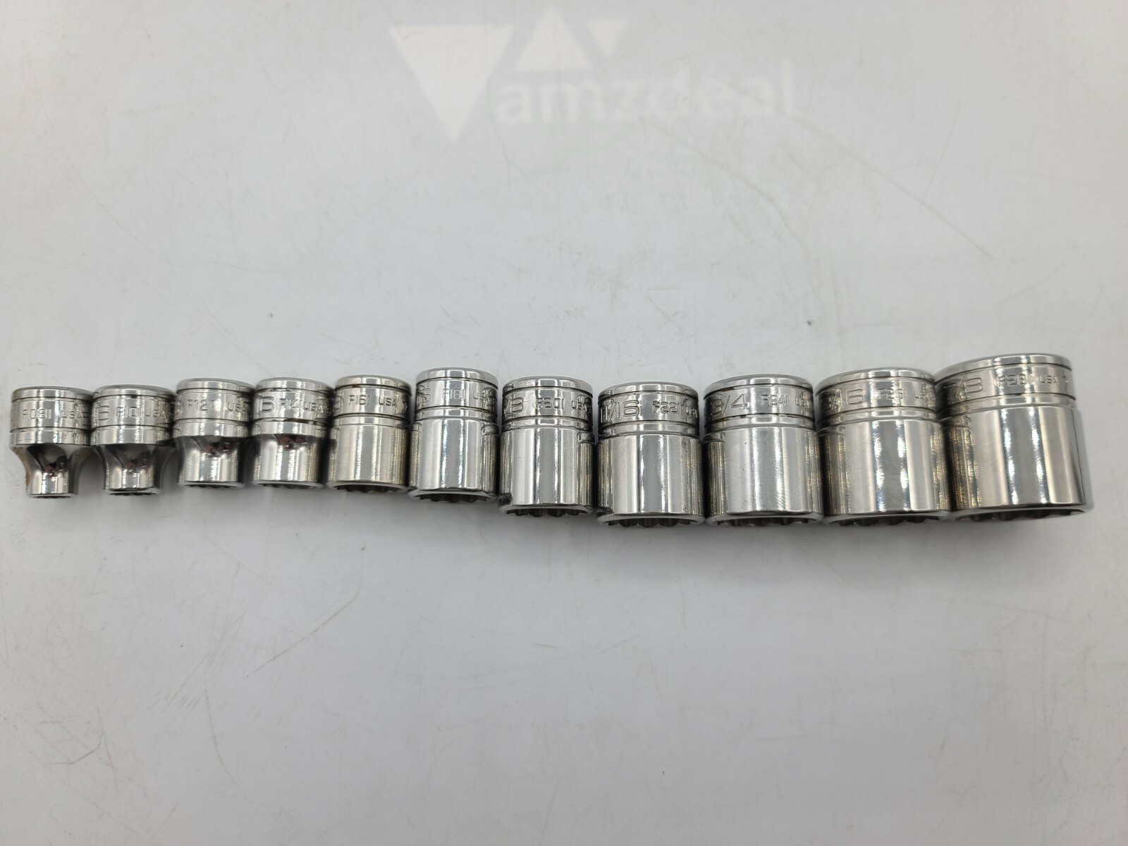 Lot of 15 Snap-On F081-F281 and SK SAE Sockets, USED – TT345