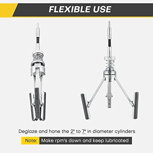 Engine Cylinder Hone Tool | 2″ to 7″ Diameter Adjustable Deglazer with Extra 3PC