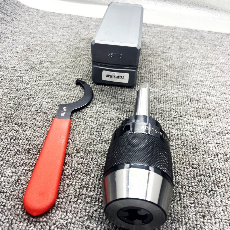 Integral Shank Steel APU16-MTA2 Keyless Drill Chuck&Spanner Morse Taper 2 MT2