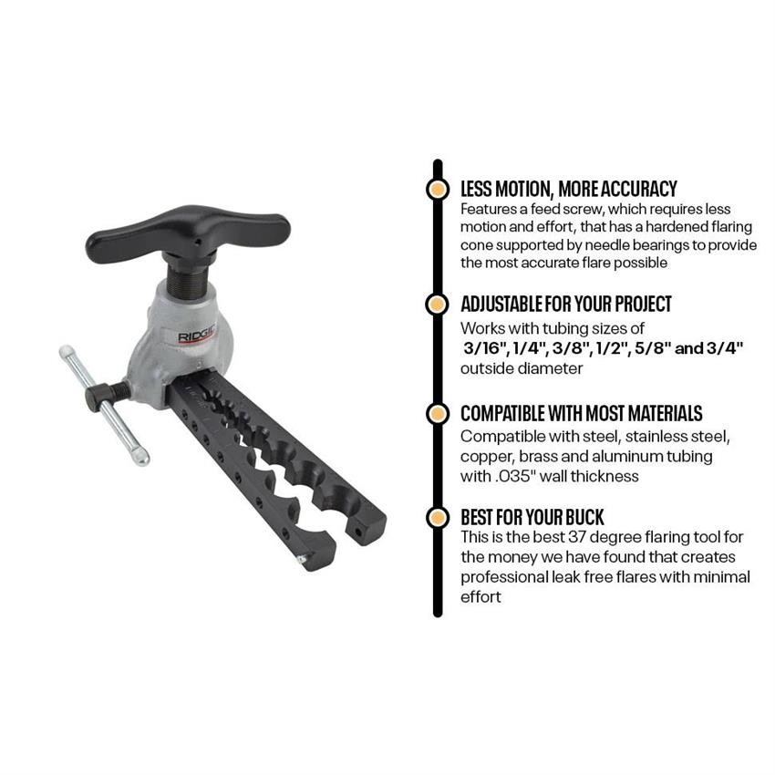 37 Degree Flaring Tool for Stainless Steel Line,Accurate on Various Tubing Sizes