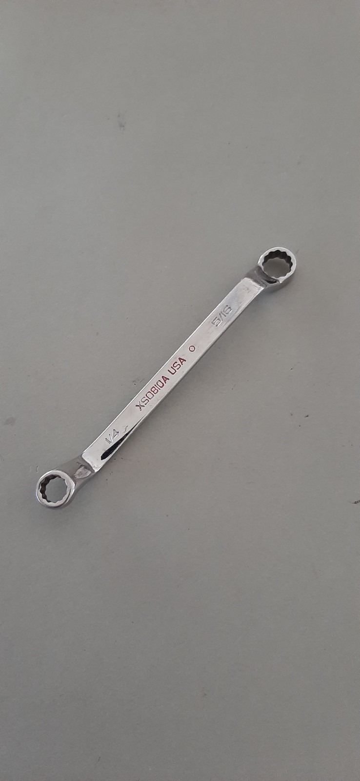 Snap-on XSO810A 1/4″ x 5/16″ 12Pt Short 60° Deep Offset Box Wrench MARKED 605