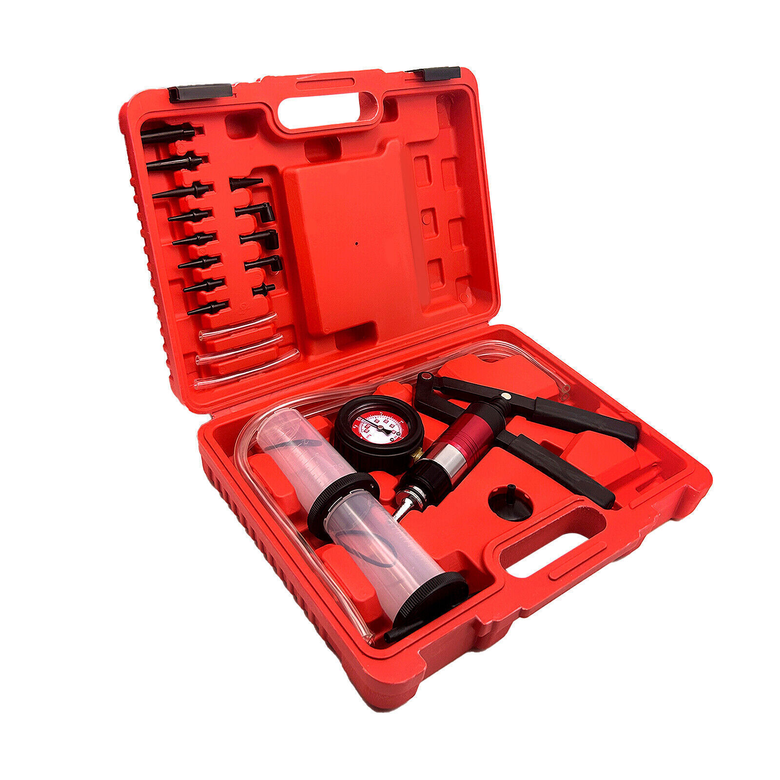 Hand Vacuum Pump Held Brake Bleeder Tester Set Bleed Car Motorbike Bleeding Kit