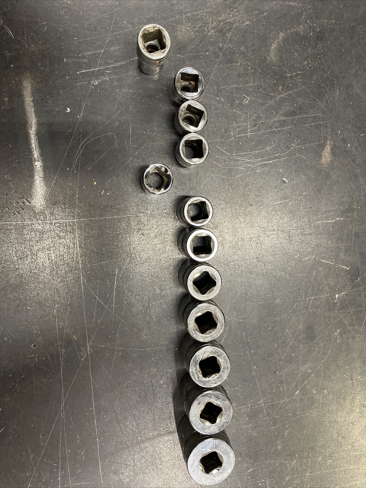 Snap-On 3/8” Dr 1/4″ to 7/8″ Shallow Set 11pc. FS081 to FS281 Snap On Rail USA