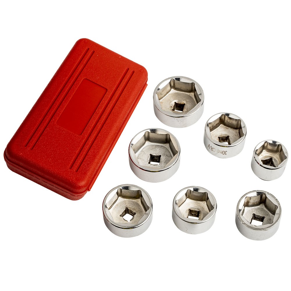 7x Cartridge Housing Oil Filter Cap Wrench Socket Tool Kit For Mercedes For BMW