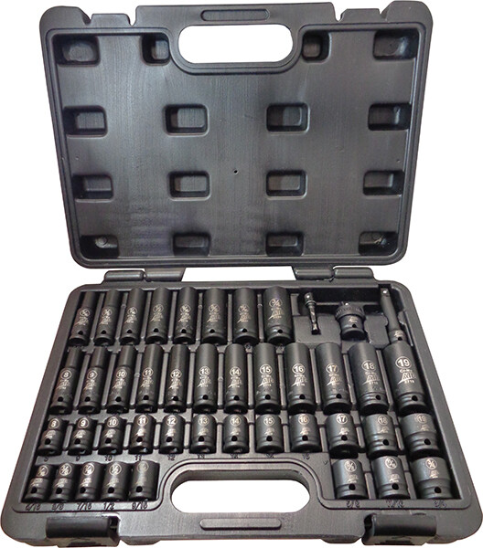 ATD 43pc 3/8dr Master Impact Socket Set 5/16-3/4″ & 8-19MM, Short & Deep #4601A