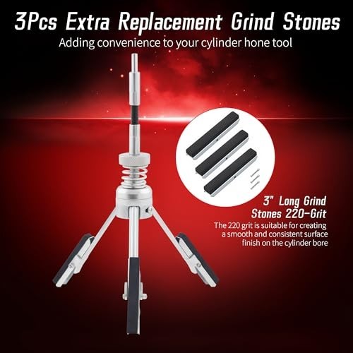 Adjustable Cylinder Hone Tool for Engine & Brake Piston, 2″ to 7″ Diameter, 3PC