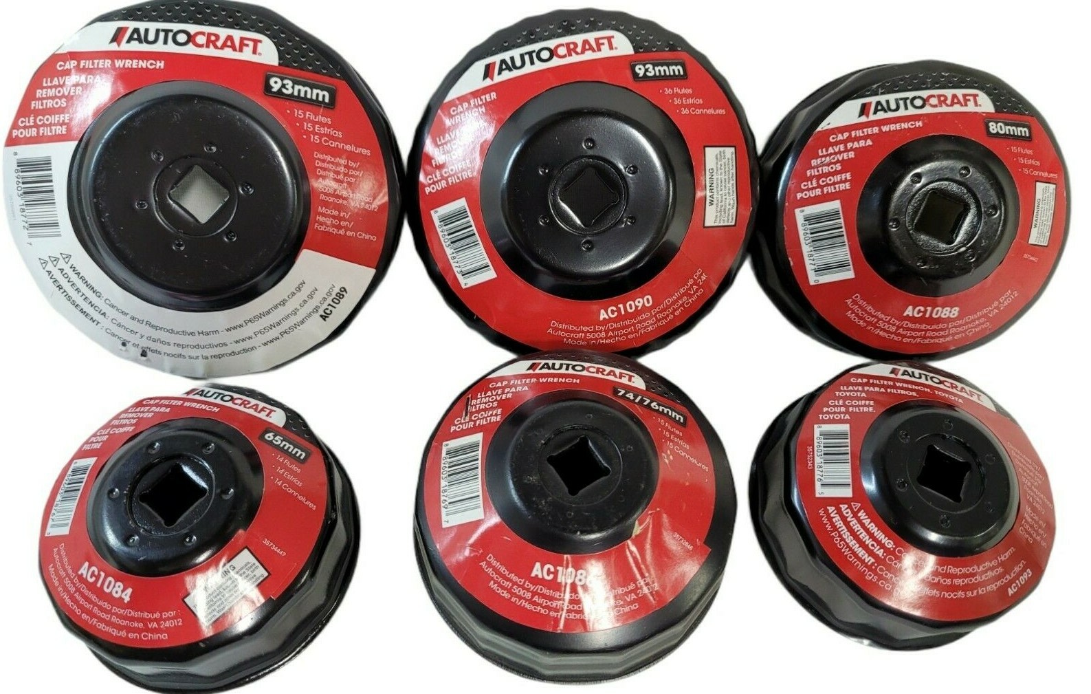 Auto craft Oil Cap Filter Wrench various sizes