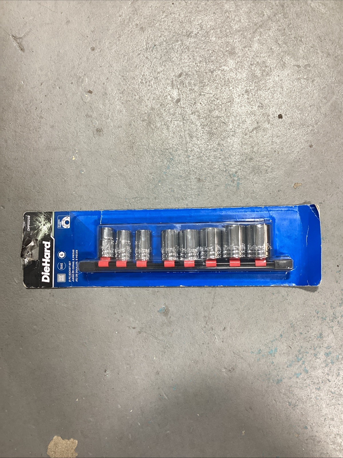DieHard 1/2″ Drive 6-Point Deep Socket Set, SAE, 8-Piece DHP55250
