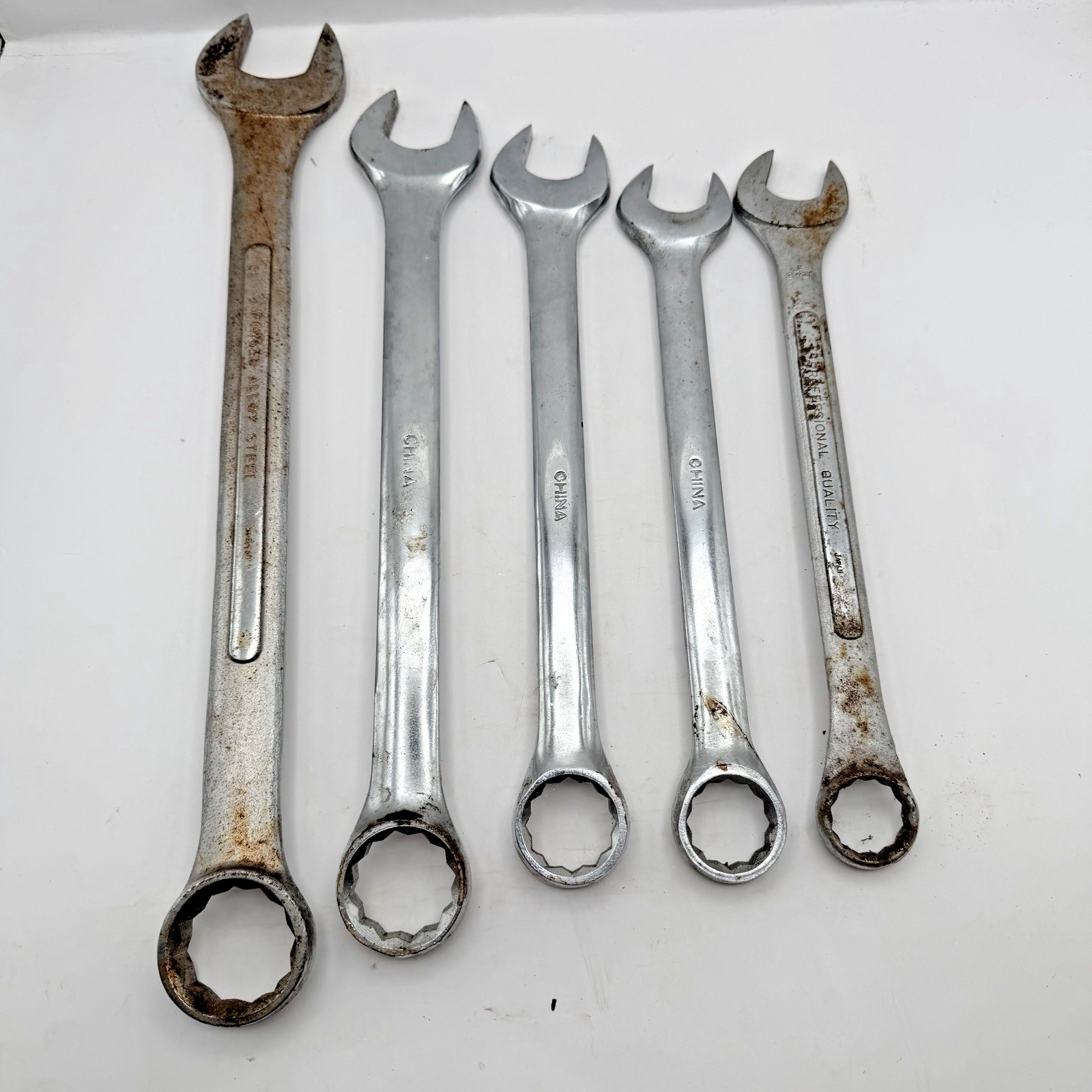 Wrench Set Mixed Lot Of 5 Pieces 12 Point Metric And Imperial SAE
