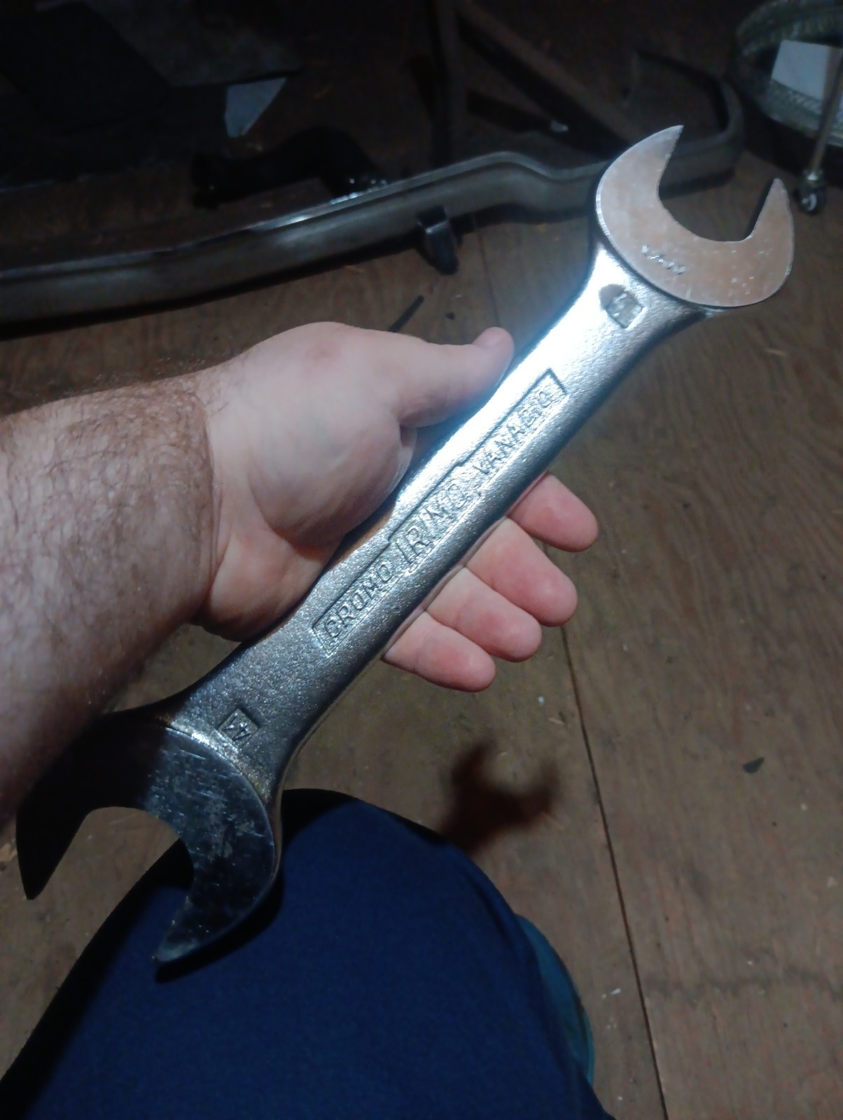Cromo Irimo Vanadio, Open Wrench, Large, Sae 41 And 1.500, Minor Condition Wear