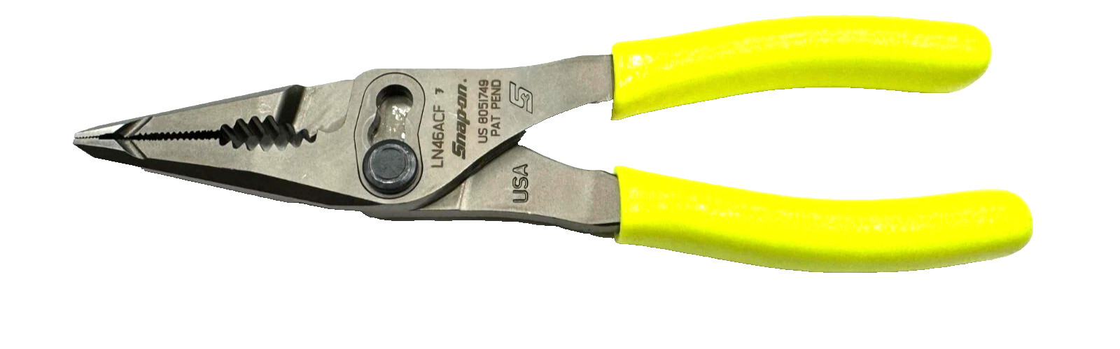 New Snap-on™ Yellow 7″ Soft Grip Long Nose Slip Joint Pliers LN46ACF LN46ACFHV