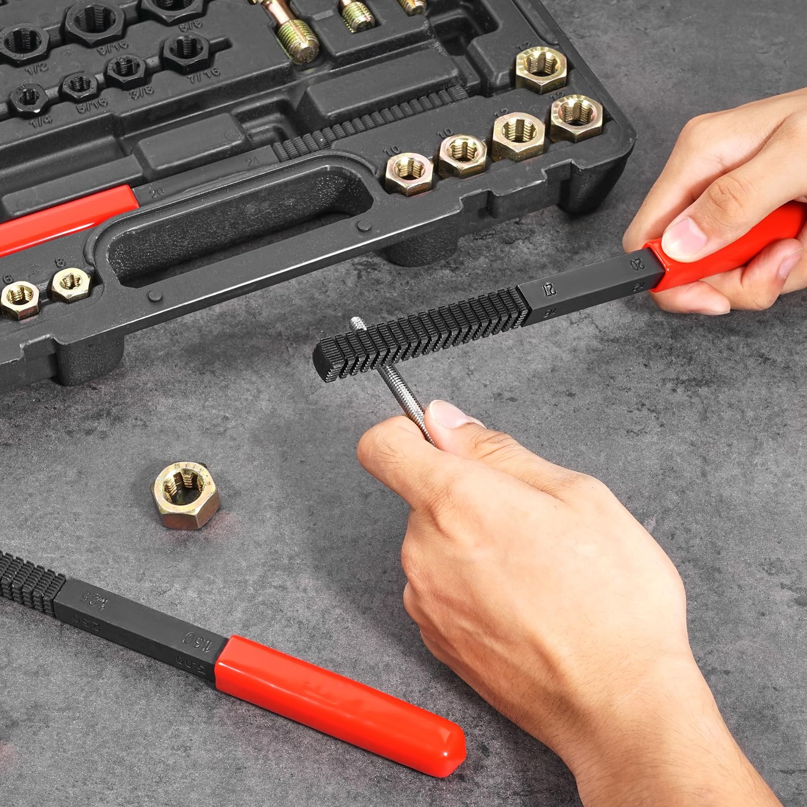 VEVOR Thread Chaser Set – 49-Piece UNC UNF and Metric Restorer 49PCS