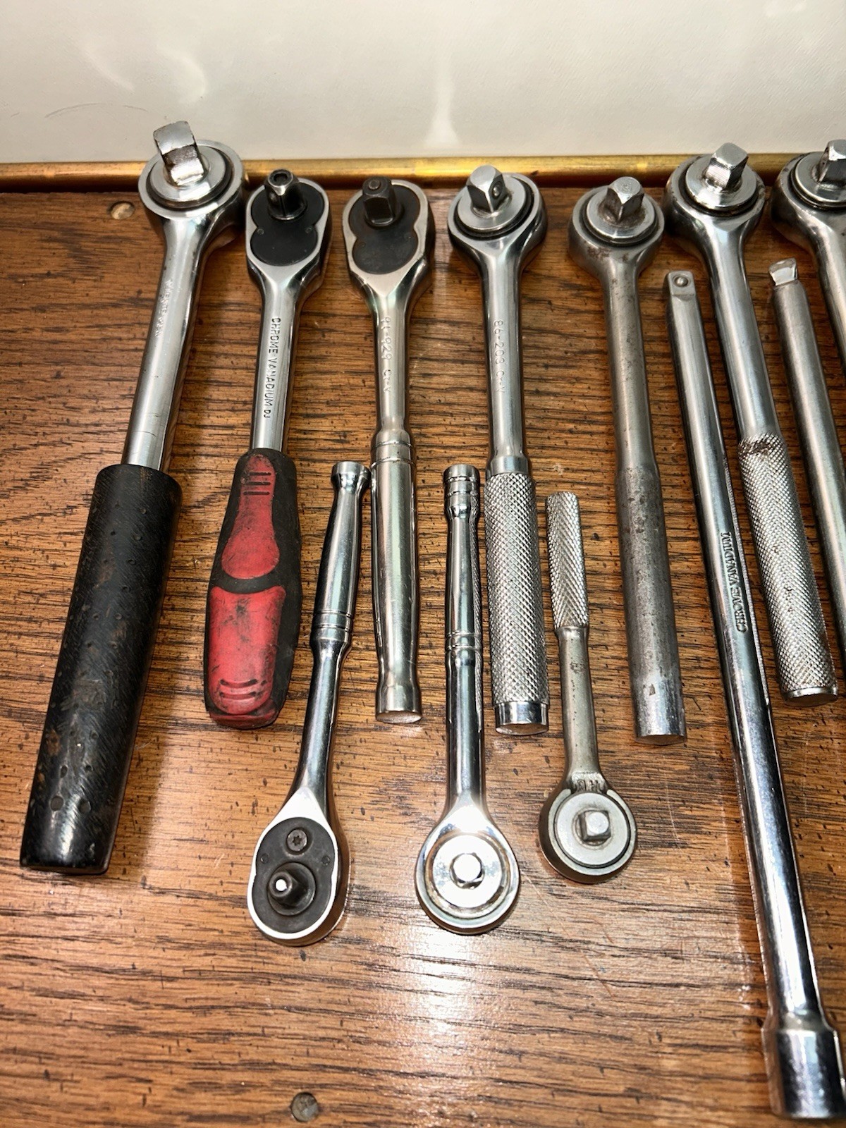 31 Assorted Ratchet Wrenches, Adapters, Extensions Stanley/SK/PROTO/Craftsman