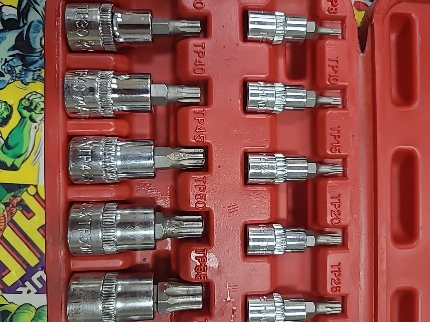 MAC Tools ST12B 12pc Chrome TP8-TP60 Torx 3/8 Socket Driver Bit Set