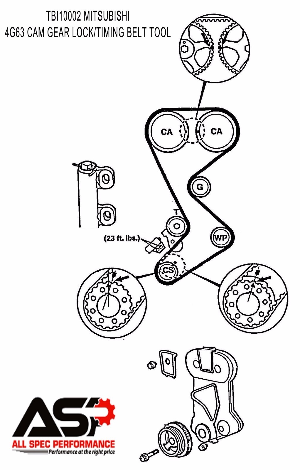Cam Gear Lock Timing Belt Install Tool for Mitsubishi EVO 8 9 Talon Lancer 4G63