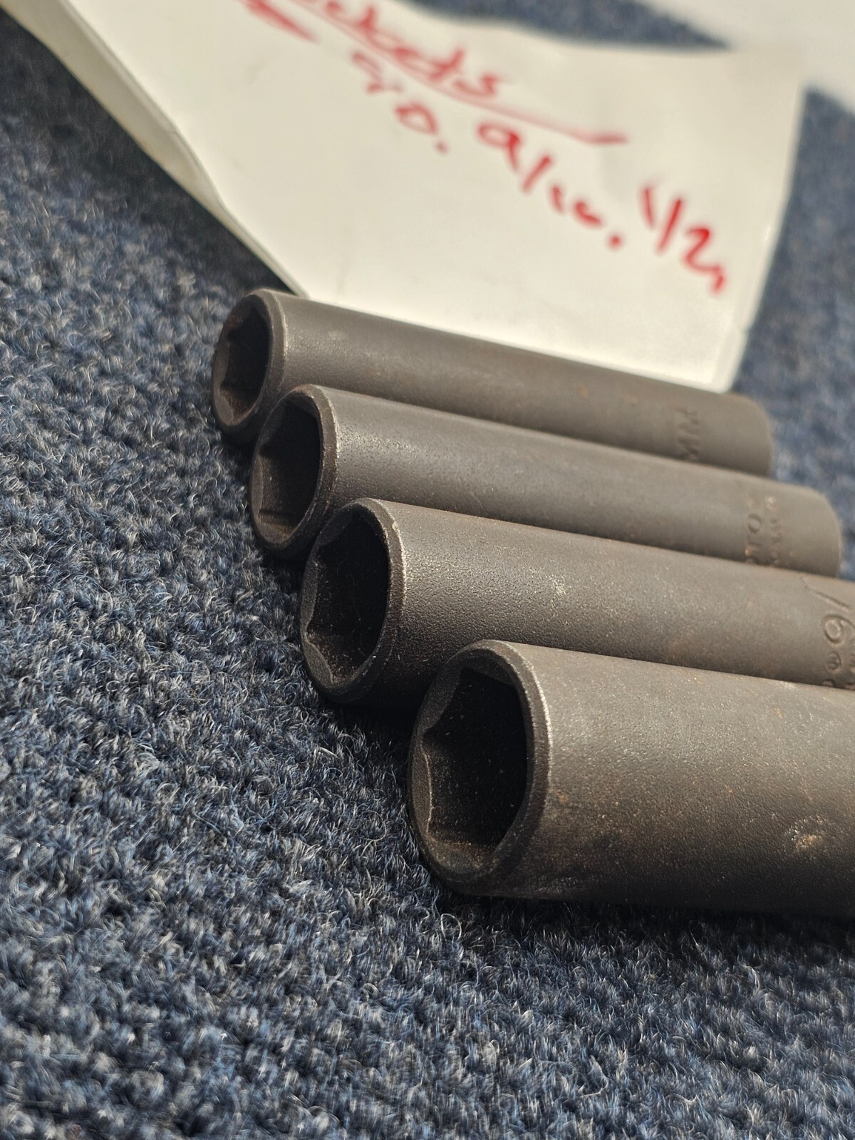 (QTY 4) Proto 3/8″ Drive Deep Impact Sockets 5/8, 9/16, 11mm, 1/2″