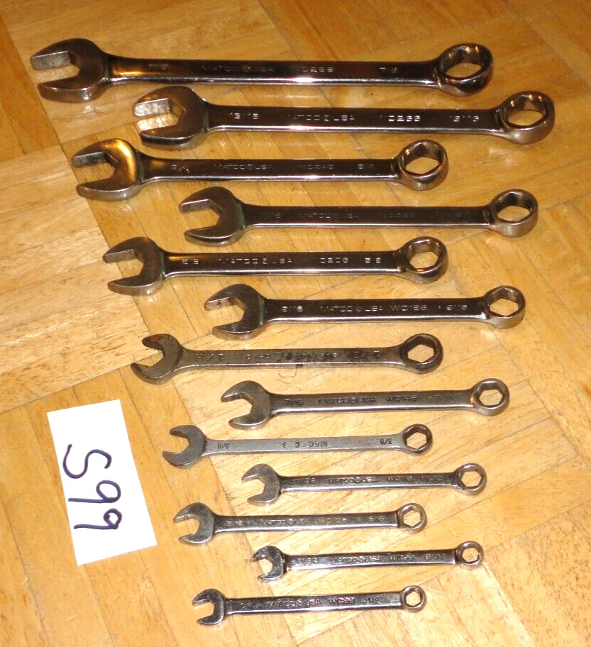 MATCO TOOLS 13 PIECE SAE. SHORT COMBINATION 6 POINT WRENCH SET 1/4 TO 7 /8