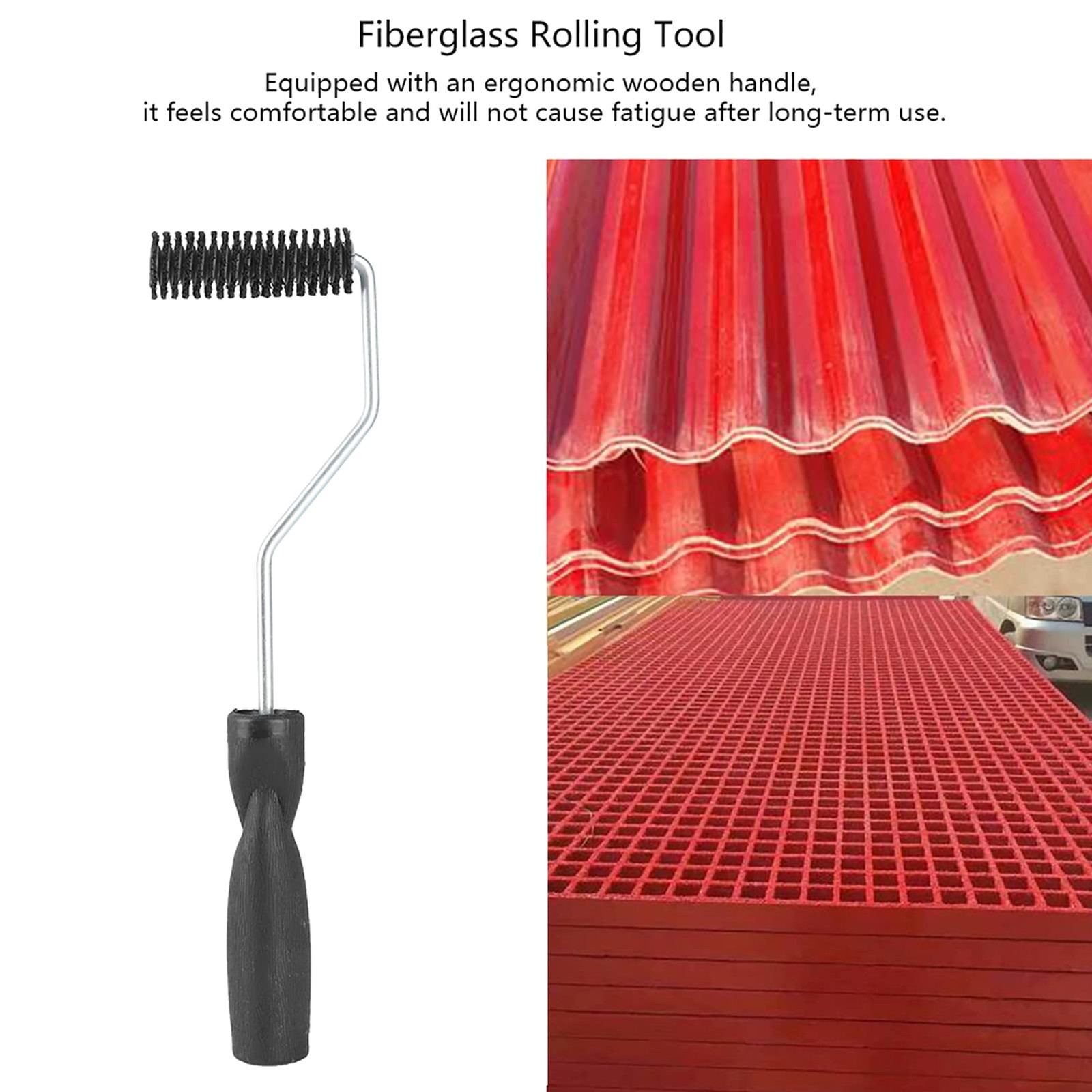 Fiberglass Bubble Roller Tool 22x75mm Resin Air Remover Laminating