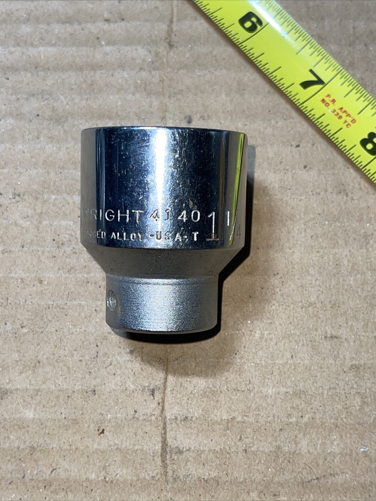 Wright USA 4140 1-1/4 In SAE 1/2” Drive 12 Point Socket 1 1/4 Vintage