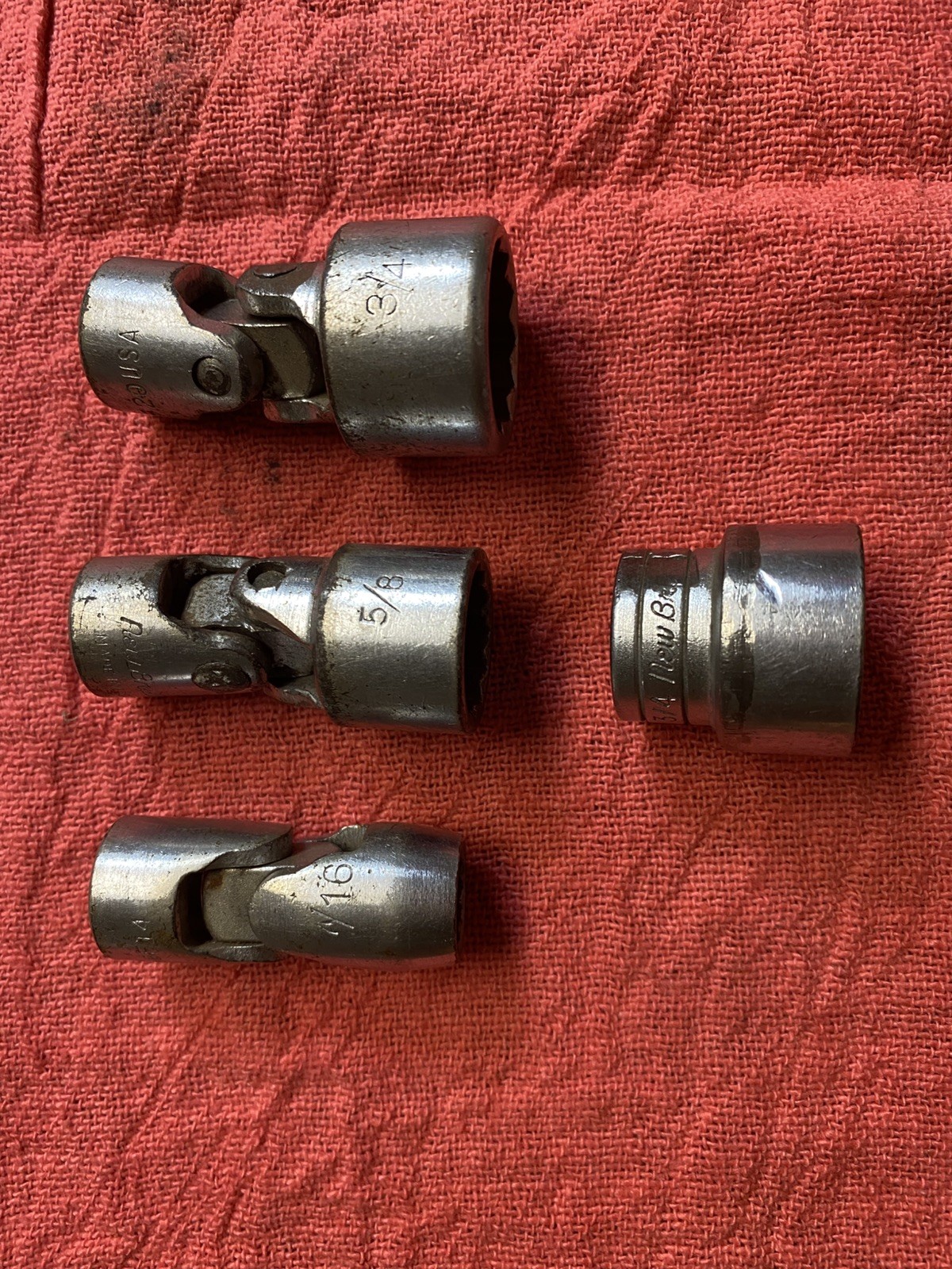 Vintage, NEW BRITAIN MACHINE COMPANY, 3/8” Drive, Swivel Sockets, 12pt, MISC LOT