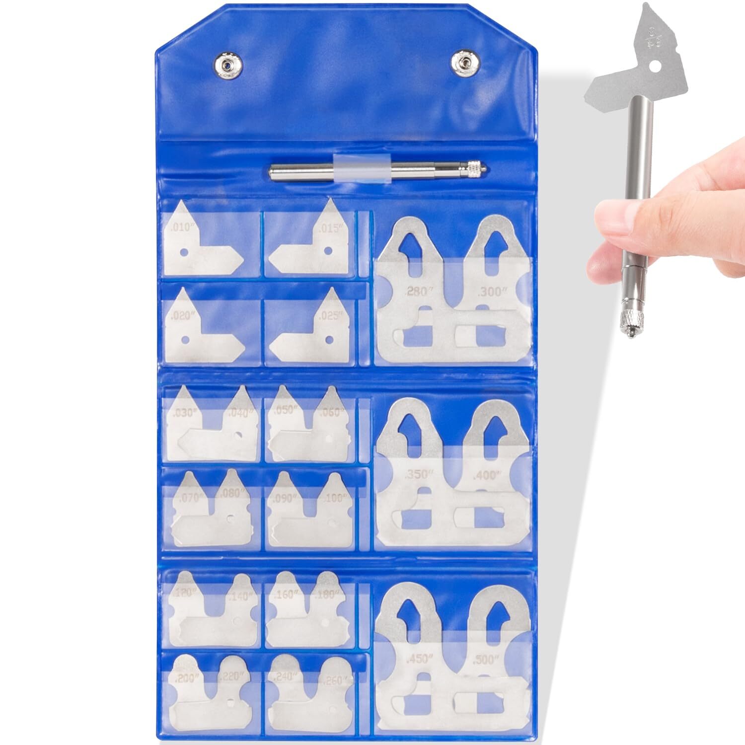 3602-5025 Radius Gauge Set, 0.010» to 0.500» Gauges with Holder, 26-Piece