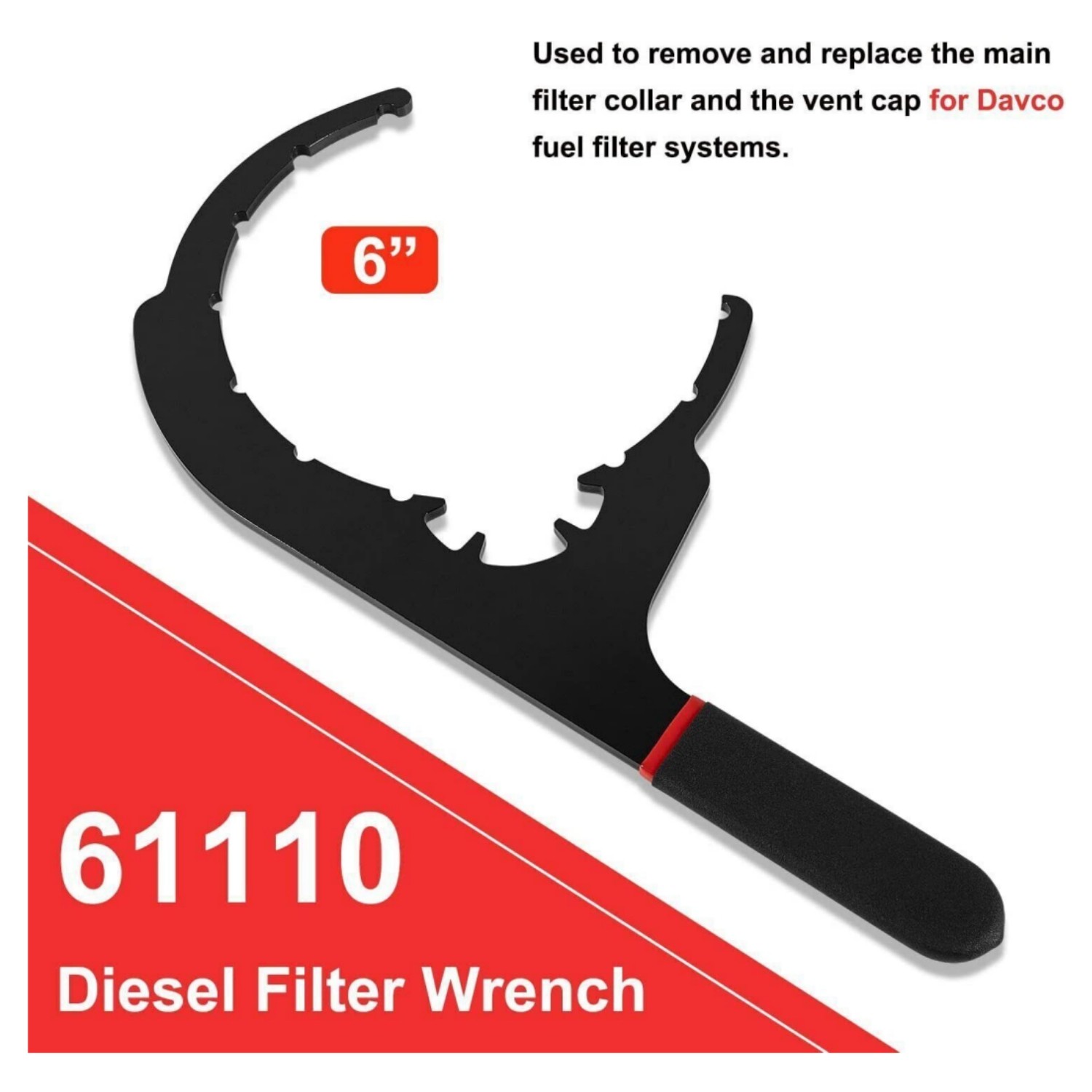 6Inch 61110 Diesel Fuel Filter Wrench For Paccar Kenworth Peterbilt Cummins