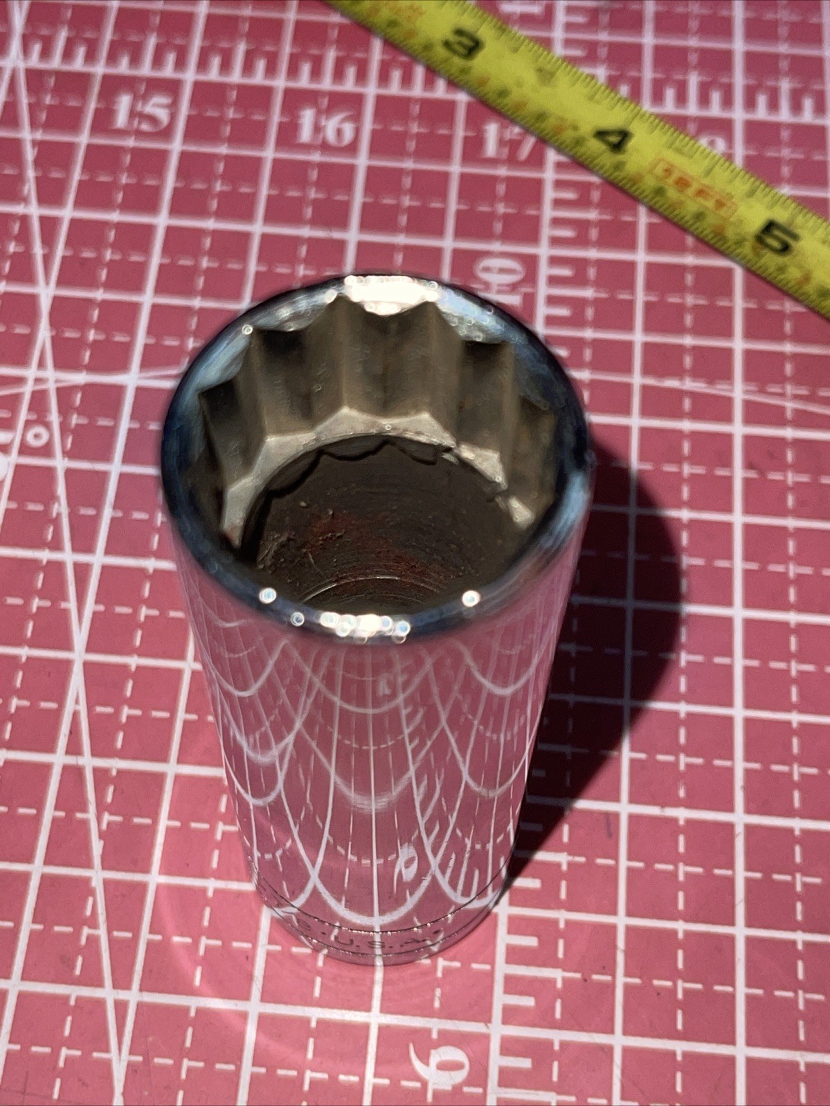 NOS S-K USA 40828 7/8 In SAE 1/2” Drive Deep 12 Point Socket Vintage SK 1/2 7/8