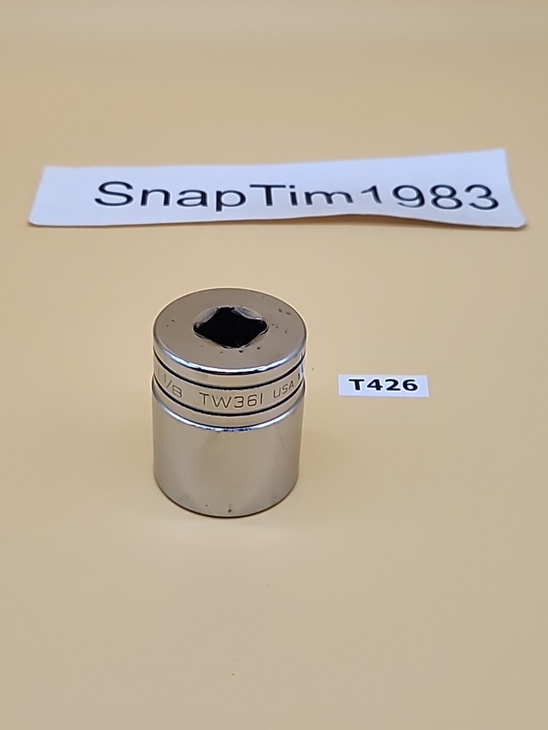Snap-On Tools 1-1/8″ SAE 6-Point Shallow Socket TW361 1/2″ Drive USA