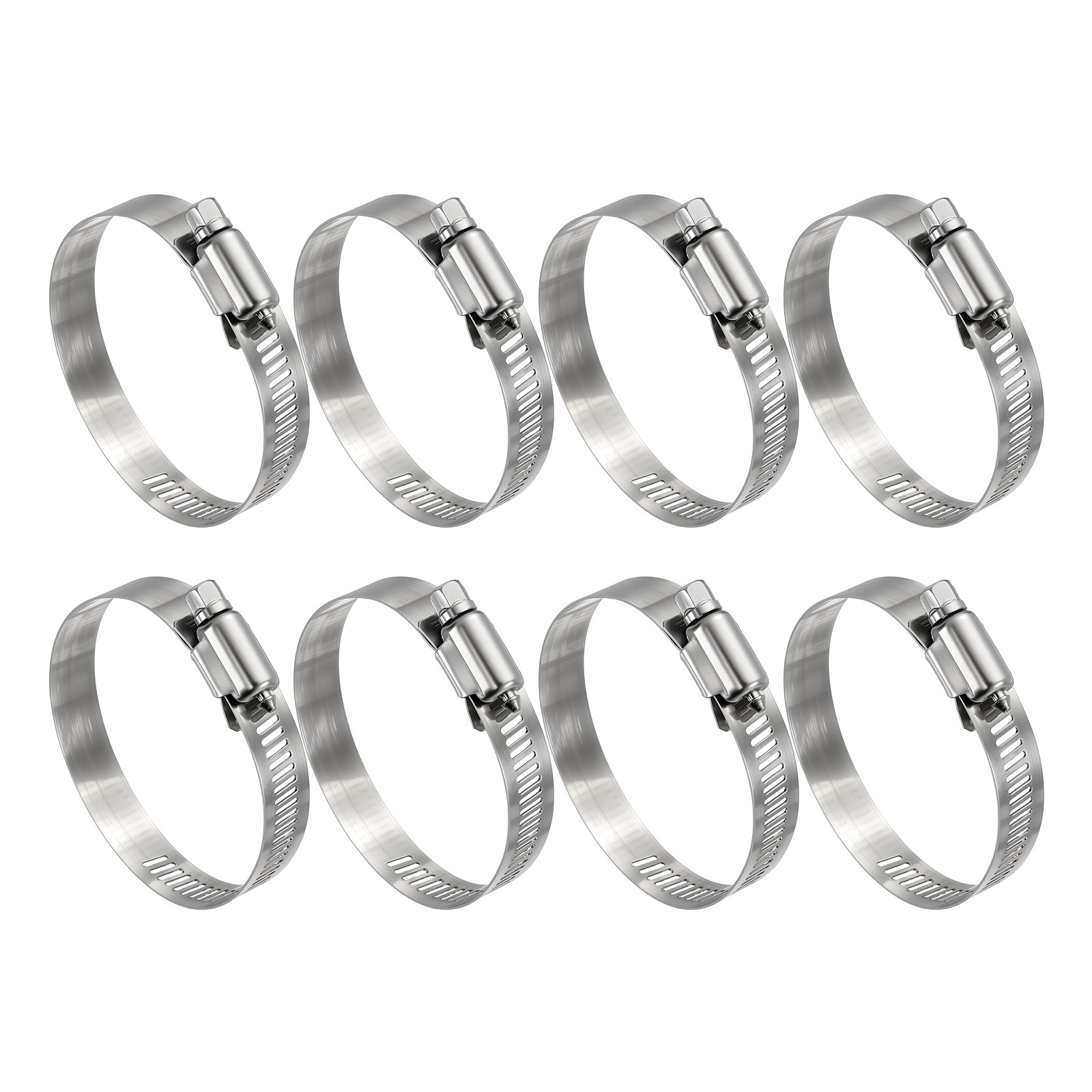 8 Pack Stainless Metal Hose Clamps, Large Adjustable from 2.6″ – 3.5″
