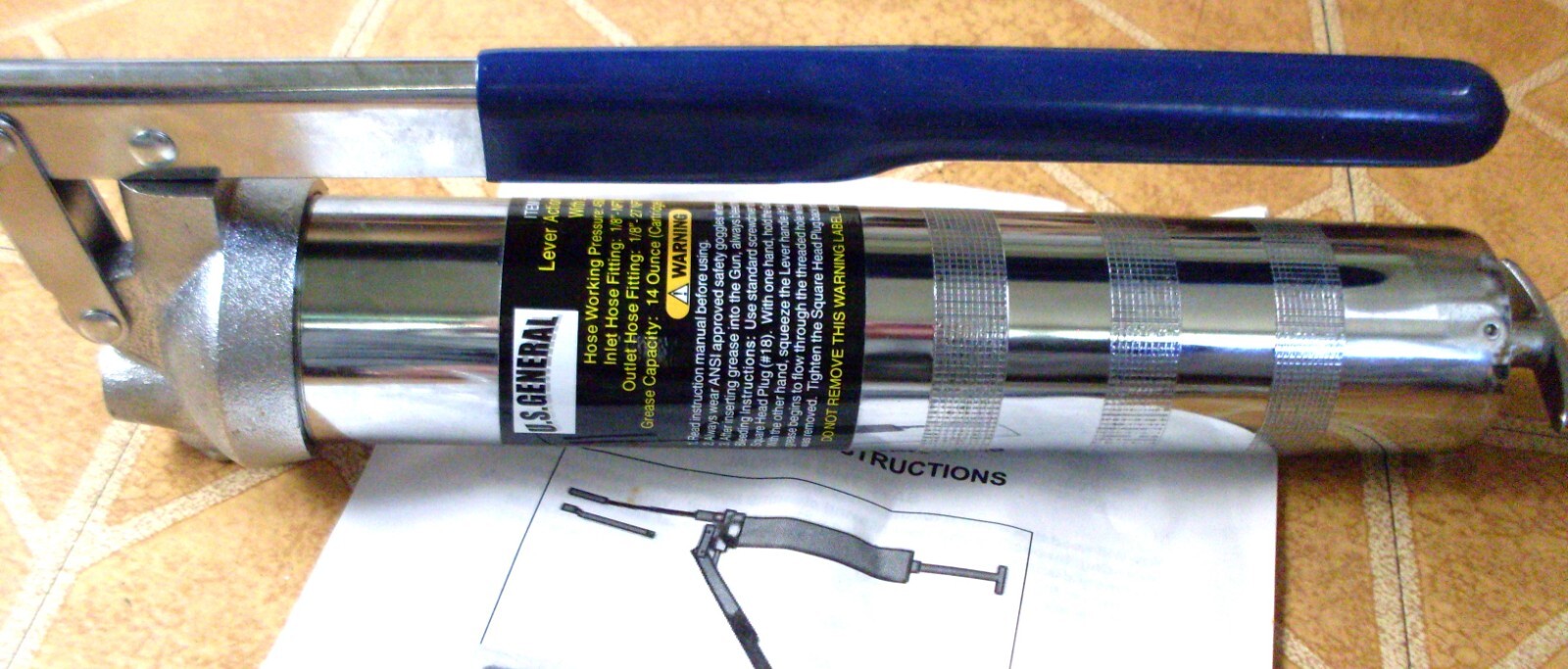 US GENERAL Lever Action Grease Gun Item 3616 New Old Stock