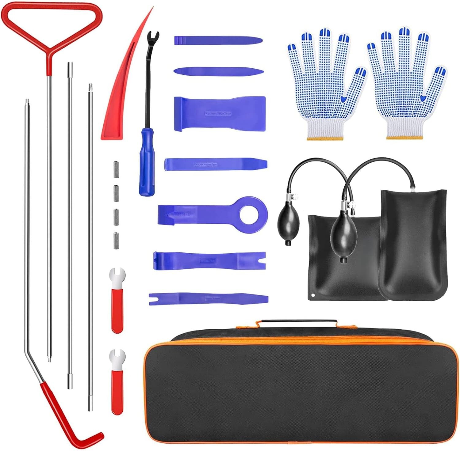 Emergency Car Unlock Tool Kit, Vehicle Repair Lock Out Set, Long Reach Puller