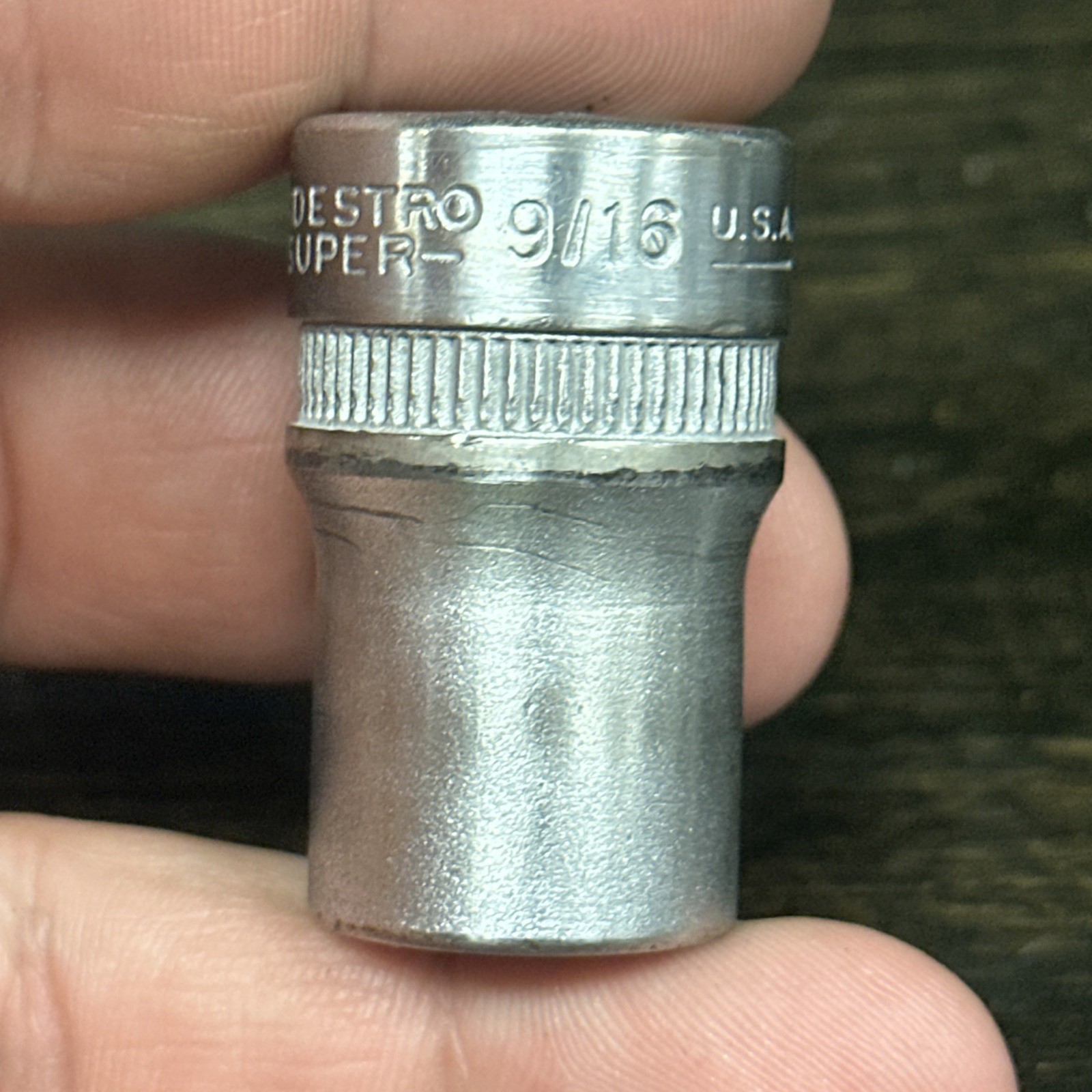 Indestro Super 9/16″ 6 Point Shallow Chrome Socket 1/2″ Drive 1218H