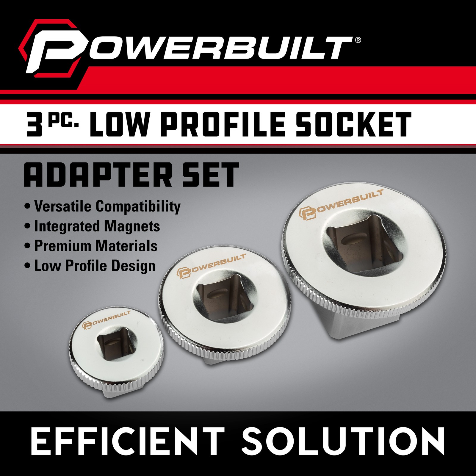 Powerbuilt 3 Piece Low Profile Socket Adapter Set – 643066ECE