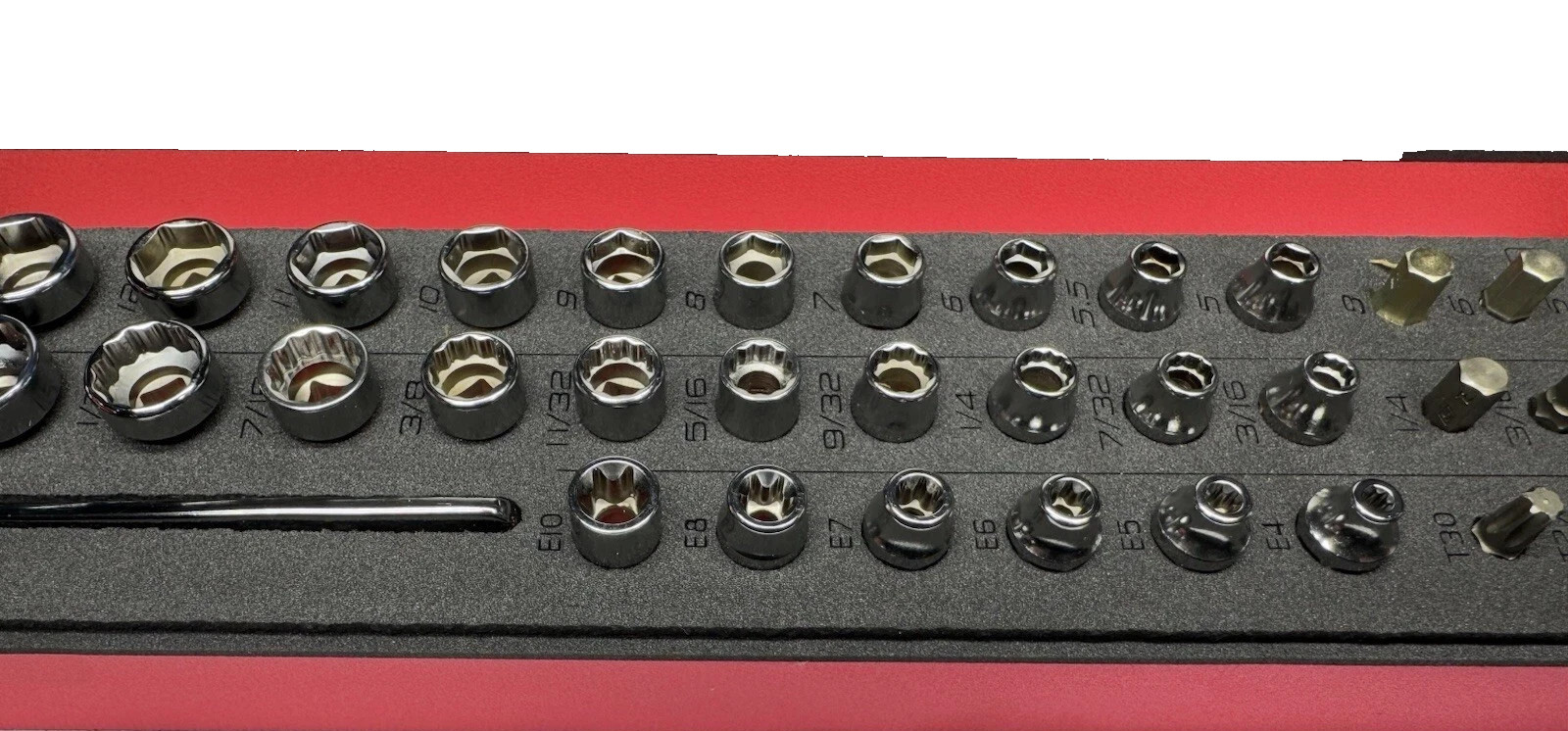 Snap-on Tools 75pc LOW PROFILE Mixed Master RED Foam Sets 145RTMLE 230RFSMLE NEW