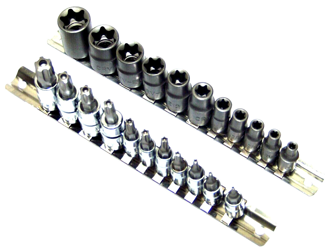 22 pcs Torx Star Bit Female E Socket Torx Star Tamper Proof Bit socket 5 Points