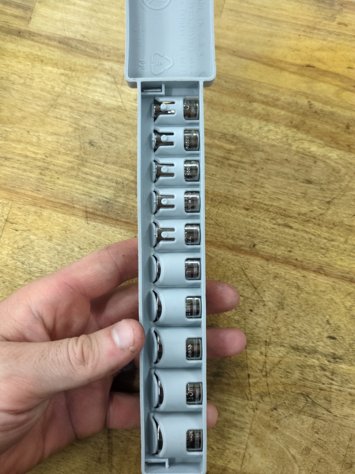 NOS Craftsman 34433 Metric Socket Set 6 Pt 1/4″ Drive 10 PC 5-14mm USA 934433