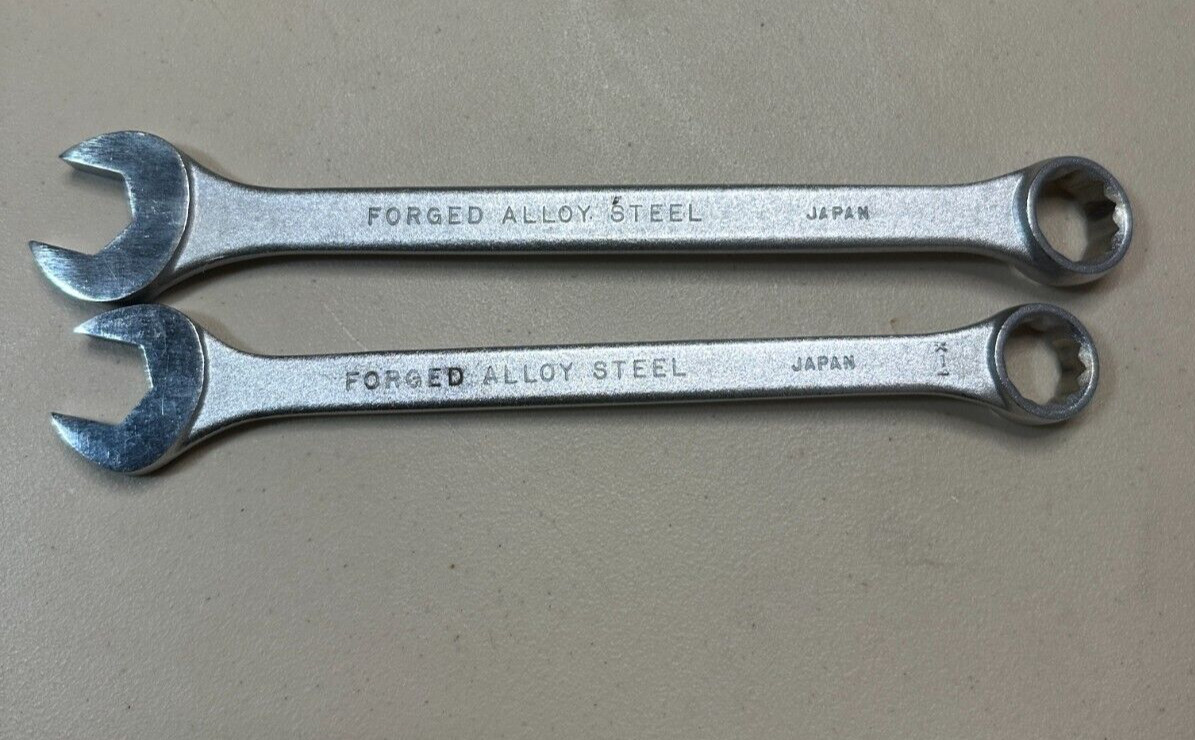 2 – Rare Vintage Continental Combination Wrenches 12 Point Made in Japan See Pic